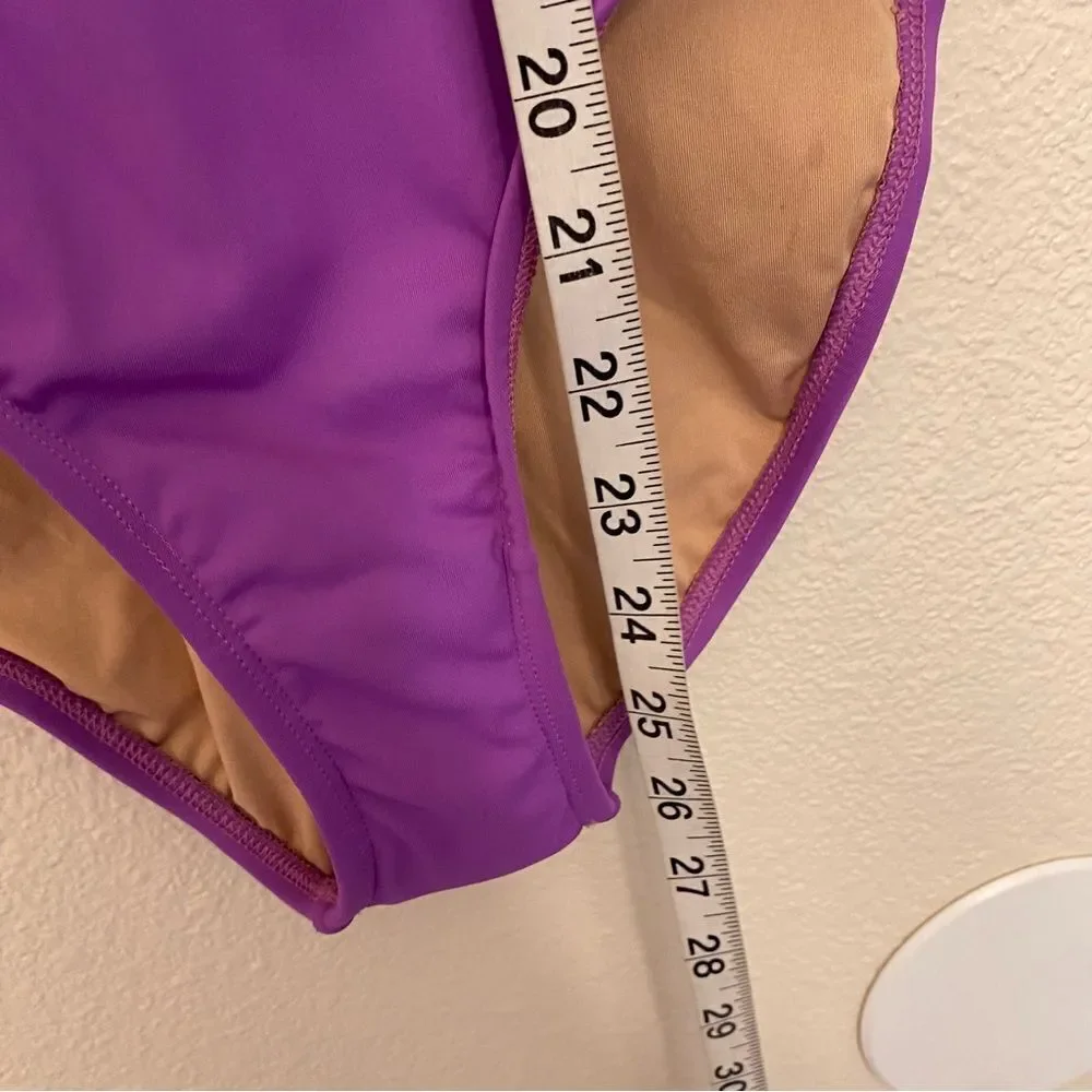 Mariia M2 Cutout Bodice Tank Leotard mesh, custom rhinestoned lavender purple MA